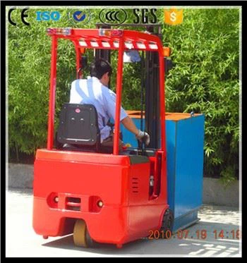 Qattiq kauchuk shinalar Mini 3-g'ildiraklar 1000kg elektr forkliftlar AC Lityum